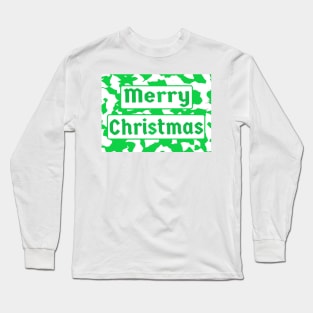 Merry Christmas Wintergreen and White Abstract Peppermint Candy Cane Long Sleeve T-Shirt